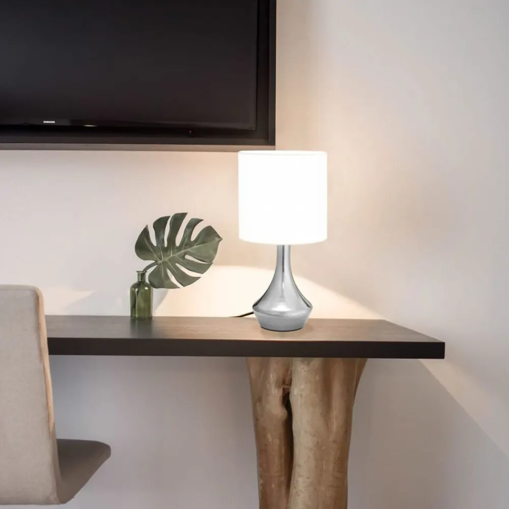 Luminaires-vidaXL Lampes de table 2 pcs Bouton tactile Blanc E14
