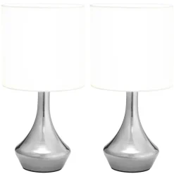 Luminaires-vidaXL Lampes de table 2 pcs Bouton tactile Blanc E14