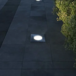 vidaXL Lampes encastrées au sol d'extérieur 3 pcs Carré
