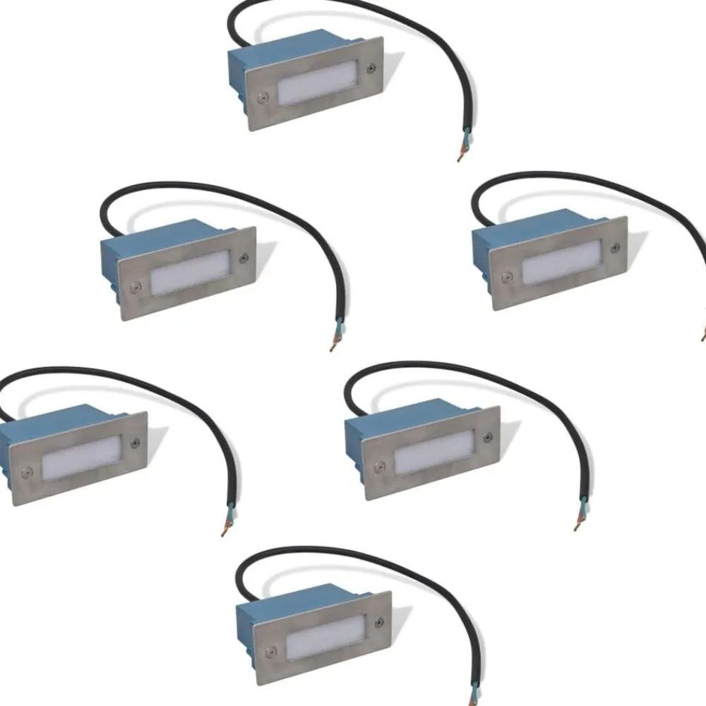 Luminaires-vidaXL Lampes LED encastrée d'escalier 6 pcs 44x111x56 mm
