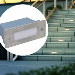 Luminaires-vidaXL Lampes LED encastrée d'escalier 6 pcs 44x111x56 mm