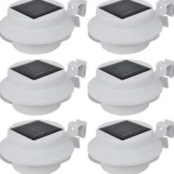 vidaXL Lampes solaires 6 pcs pour clôture gouttière