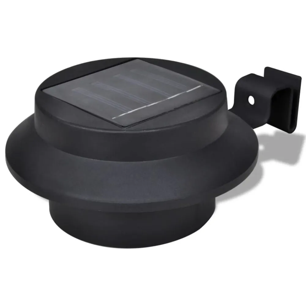 Luminaires-vidaXL Lampes solaires 6 pcs pour clôture gouttière Noir