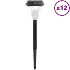 vidaXL Lampes solaires d'allées et piquets de sol 12 pcs