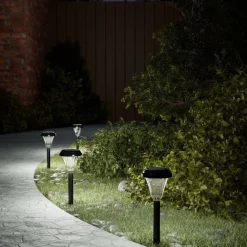 vidaXL Lampes solaires d'allées et piquets de sol 12 pcs