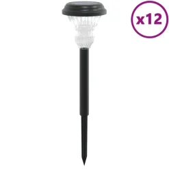 vidaXL Lampes solaires d'allées et piquets de sol 12 pcs
