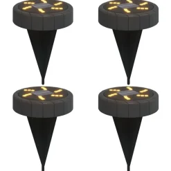 Luminaires-vidaXL Lampes solaires de sol et piquets de sol extérieur 4 pcs