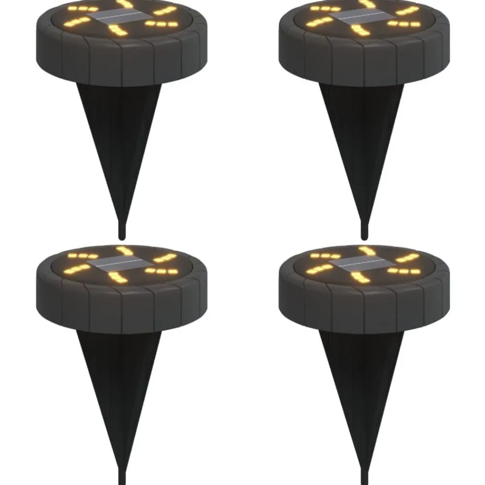 Luminaires-vidaXL Lampes solaires de sol et piquets de sol extérieur 4 pcs