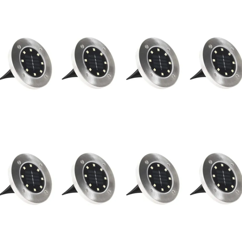 Luminaires-vidaXL Lampes solaires de sol 8 pcs Lumières LED couleur RVB