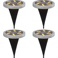 vidaXL Lampes solaires de sol et piquets de sol extérieur 4 pcs