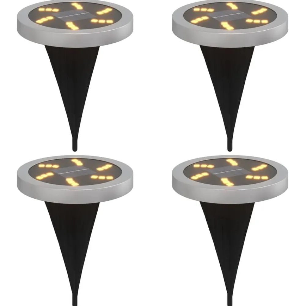 vidaXL Lampes solaires de sol et piquets de sol extérieur 4 pcs