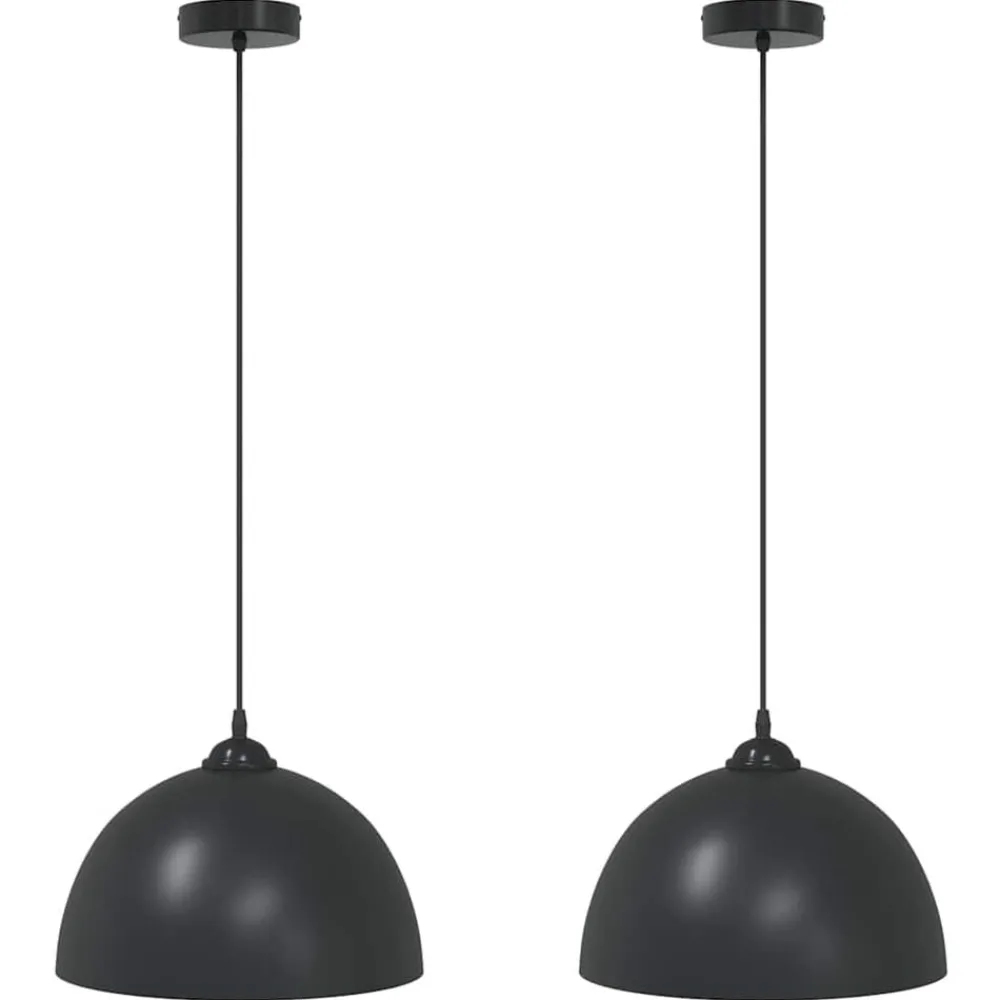 vidaXL Lampes suspendues 2 pcs hauteur réglable E27 Ø 30 cm métal