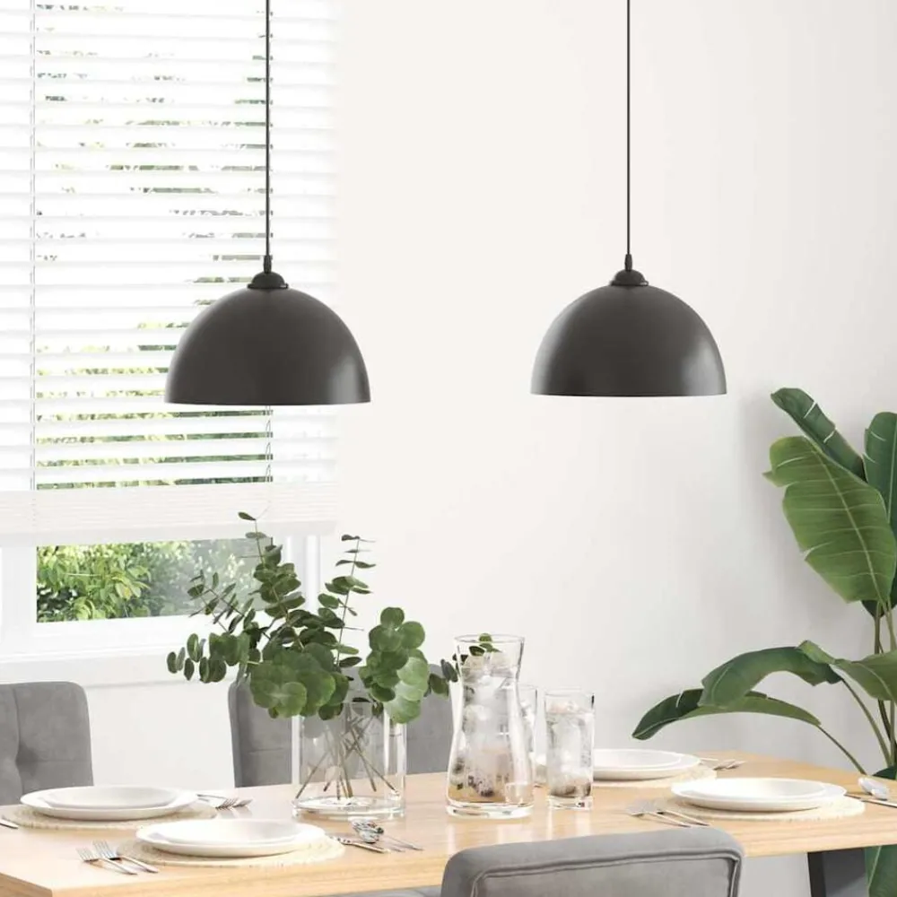 vidaXL Lampes suspendues 2 pcs hauteur réglable E27 Ø 30 cm métal