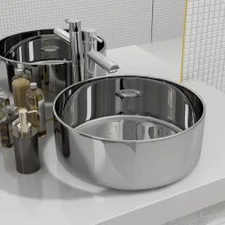 Plomberie-vidaXL Lavabo 40 x 15 cm Céramique é Argent