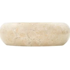 Plomberie-vidaXL Lavabo 40 x 12 cm Marbre Crème Cr&egrave;me