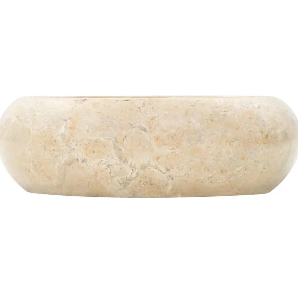 Plomberie-vidaXL Lavabo 40 x 12 cm Marbre Crème Crème