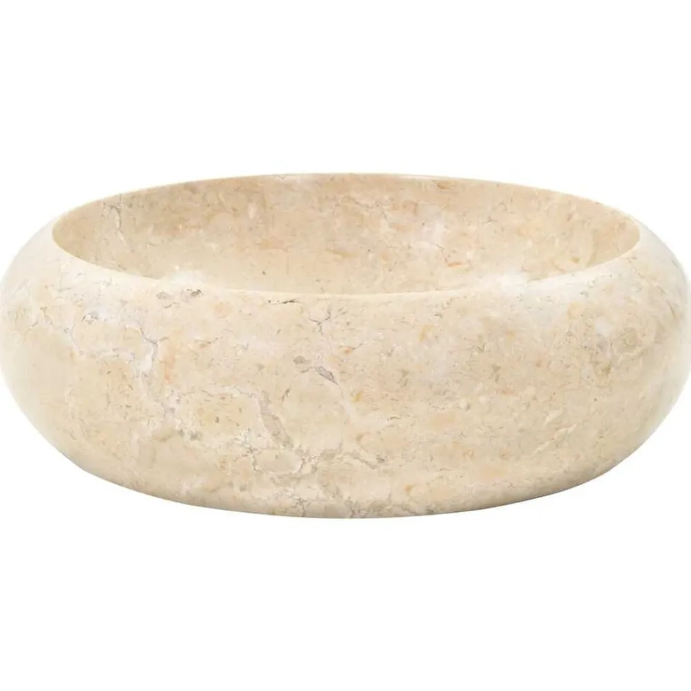 Plomberie-vidaXL Lavabo 40 x 12 cm Marbre Crème Crème