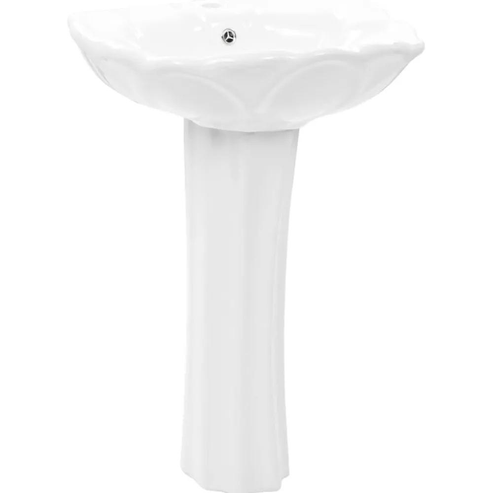 vidaXL Lavabo autoportant avec socle Céramique Blanc 580x510x200 mm