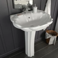 vidaXL Lavabo autoportant avec socle Céramique Blanc 580x510x200 mm