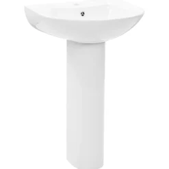 vidaXL Lavabo autoportant avec socle Céramique Blanc 520x440x190 mm