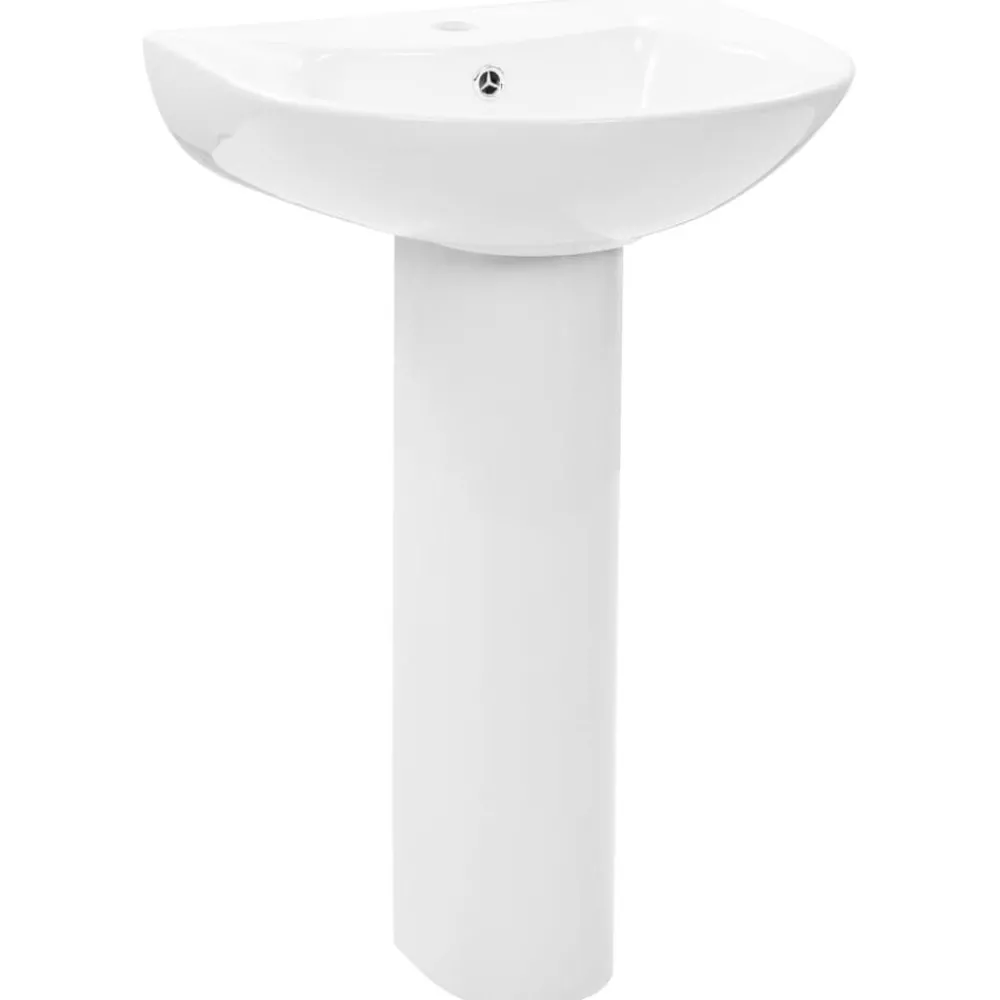 vidaXL Lavabo autoportant avec socle Céramique Blanc 520x440x190 mm