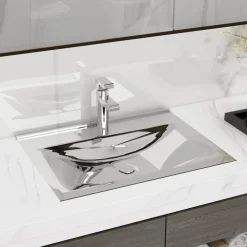 vidaXL Lavabo avec trop-plein 60x46x16 cm Céramique é