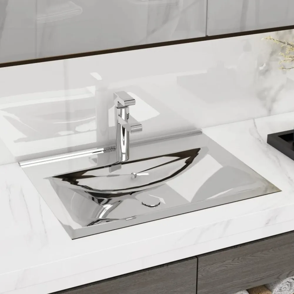 vidaXL Lavabo avec trop-plein 60x46x16 cm Céramique é