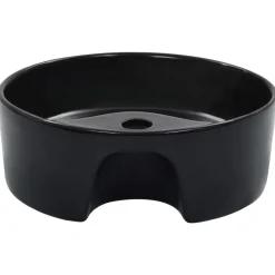 Plomberie-vidaXL Lavabo avec trop-plein 36x13 cm Céramique Noir