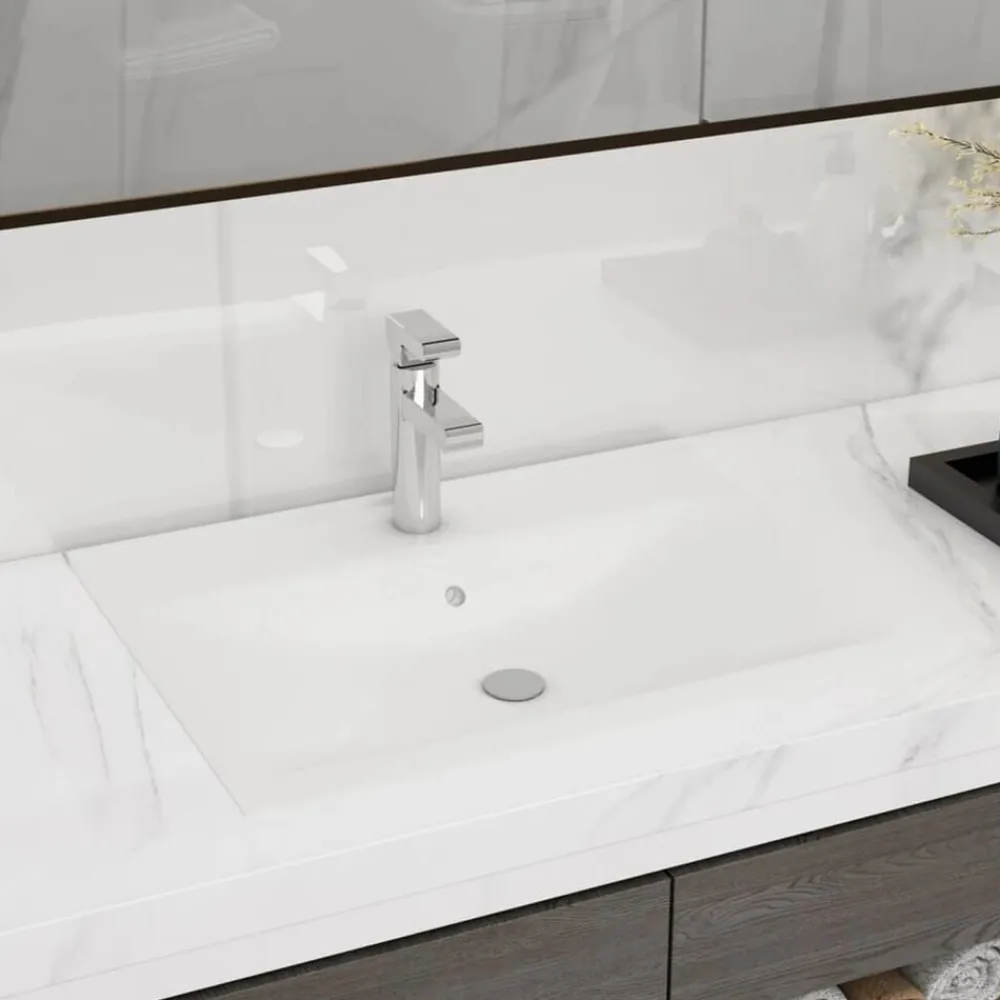 vidaXL Lavabo avec trou de robinet 60x46 cm Céramique