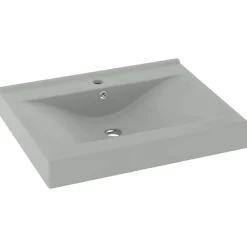 Plomberie-vidaXL Lavabo avec trou de robinet 60x46 cm Céramique gris clair mat