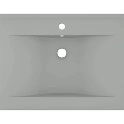Plomberie-vidaXL Lavabo avec trou de robinet 60x46 cm Céramique gris clair mat