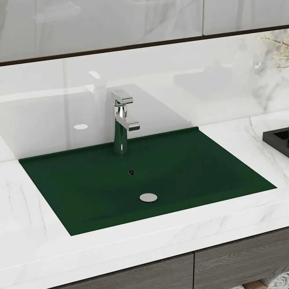 vidaXL Lavabo avec trou de robinet 60x46 cm Céramique
