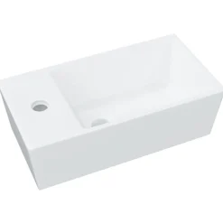 Plomberie-vidaXL Lavabo 48x25x15 cm céramique Blanc