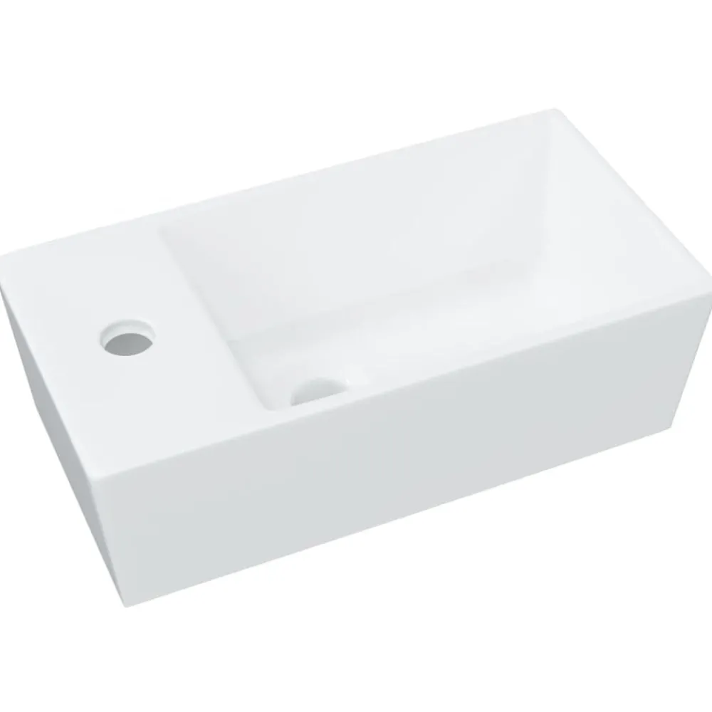 Plomberie-vidaXL Lavabo 48x25x15 cm céramique Blanc