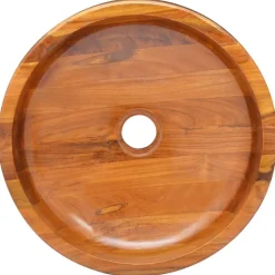 Plomberie-vidaXL Lavabo Bois de teck massif Φ40x10 cm