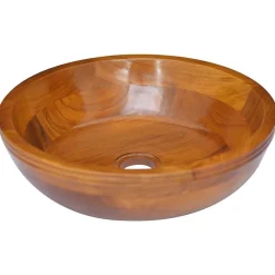 Plomberie-vidaXL Lavabo Bois de teck massif Φ40x10 cm