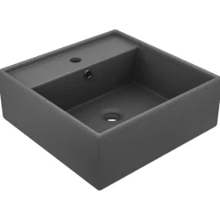 vidaXL Lavabo carré à trop-plein 41x41 cm Céramique