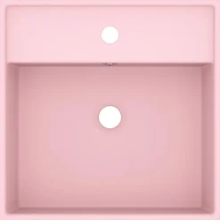 Plomberie-vidaXL Lavabo carré de luxe à trop-plein 41x41 cm Céramique rose mat