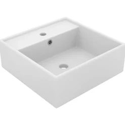 vidaXL Lavabo carré de luxe à trop-plein 41x41 cm Céramique