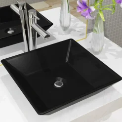 vidaXL Lavabo Céramique carré 41,5 x 41,5 x 12 cm