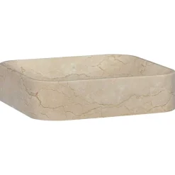 Plomberie-vidaXL Lavabo Crème 40x40x10 cm Marbre Crème