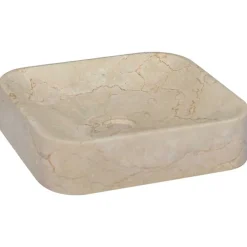 Plomberie-vidaXL Lavabo Crème 40x40x10 cm Marbre Crème