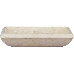 Plomberie-vidaXL Lavabo Crème 50x35x10 cm Marbre Crème