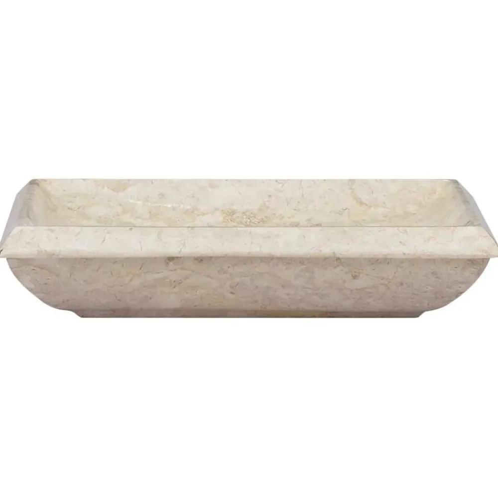 Plomberie-vidaXL Lavabo Crème 50x35x10 cm Marbre Crème