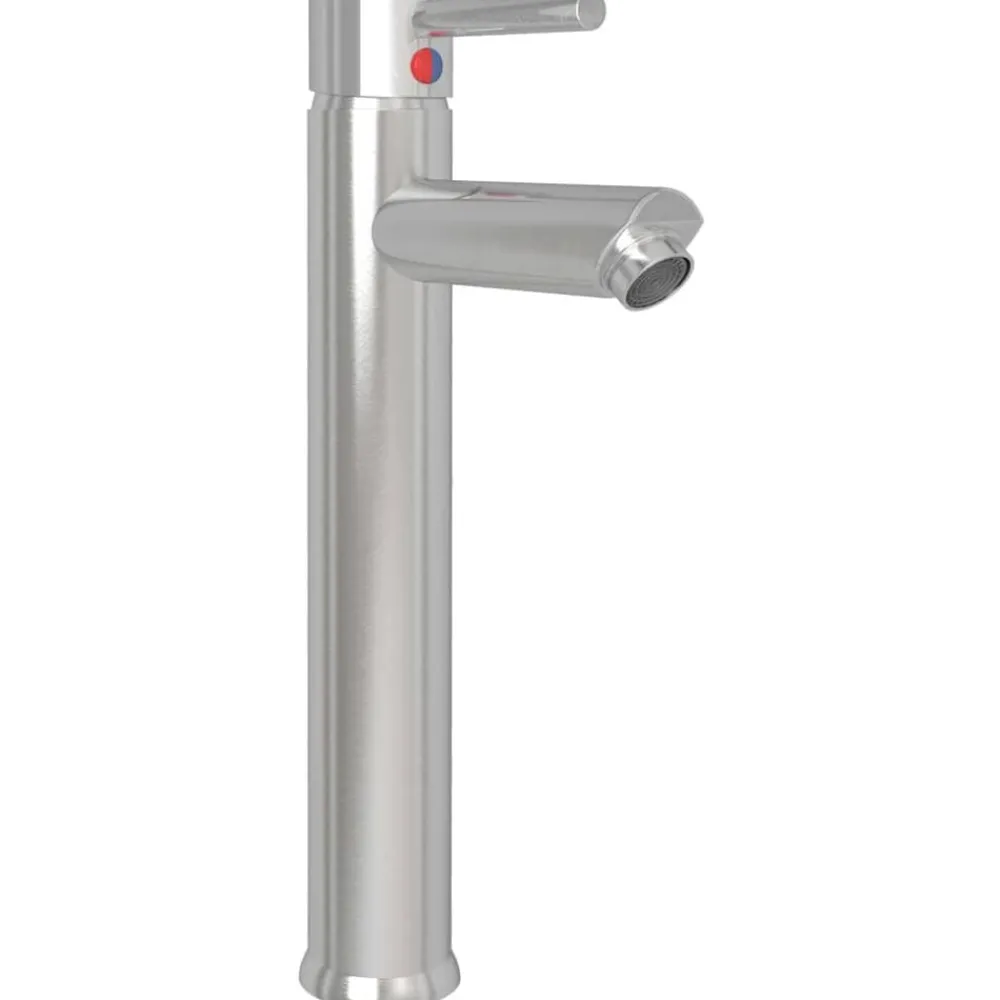vidaXL Lavabo de bain avec robinet et drain à poussoir Verre trempé