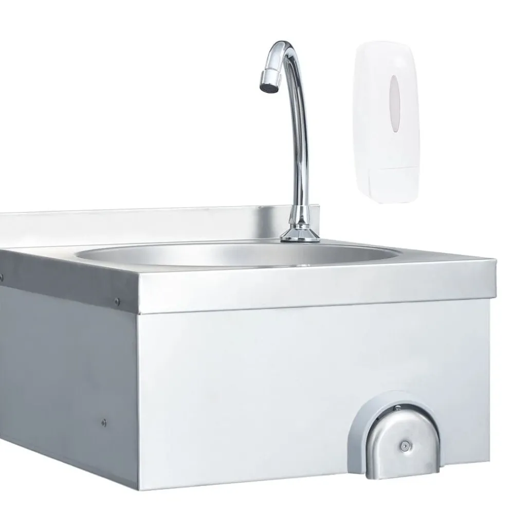 Plomberie-vidaXL Lavabo de lavage avec robinet et distributeur de savon Inox