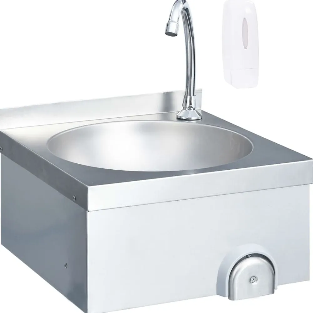 Plomberie-vidaXL Lavabo de lavage avec robinet et distributeur de savon Inox