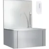 Plomberie-vidaXL Lavabo de lavage avec robinet et distributeur de savon Inox