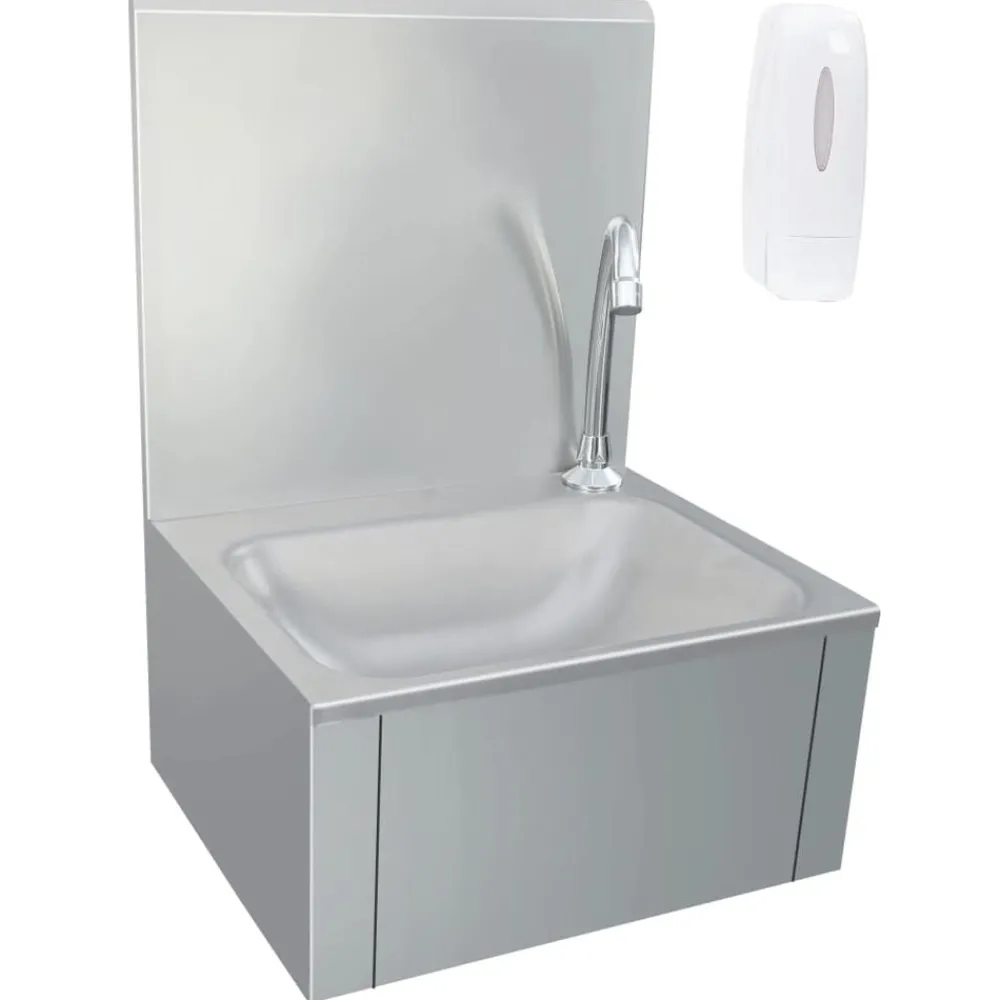 Plomberie-vidaXL Lavabo de lavage avec robinet et distributeur de savon Inox