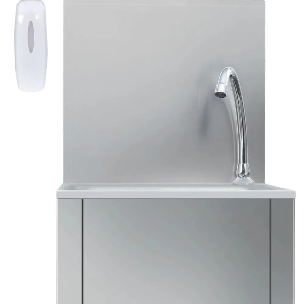 Plomberie-vidaXL Lavabo de lavage avec robinet et distributeur de savon Inox